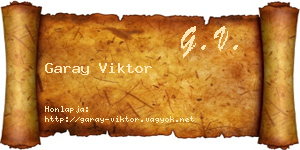 Garay Viktor névjegykártya